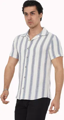Produktbild von Megaman Herren Freizeit-Hemd Stretch Kurzarm Hemden | Blau | Large