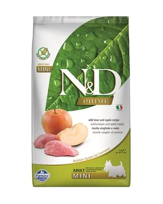 Obrázok produktu pre Farmina Pet Food N&D Prime, Dospelý, Malé (5-10 kilogramov), Jablko, Diviak, 2,5 kg
