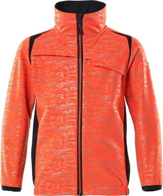 Produktbild von Mascot Soft Shell Jacke, Kinder, Reflexeffekte Jacke für Kinder Gr. 152, Hi-vis rot/schwarzblau