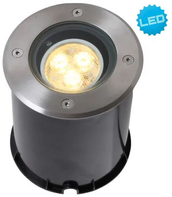 Image de Lampe LED encastrée dans le sol Näve - acier inoxydable, verre - aluminium ; 4043150