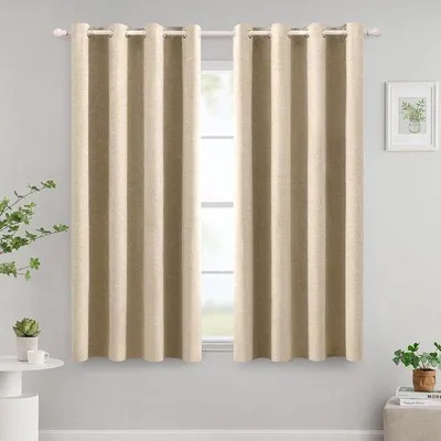 Immagine prodotto di Tende isolanti per ventilazione, set da 2 pezzi, corte, effetto lino, 140 cm