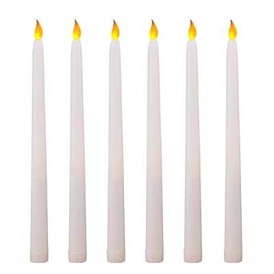 Produktbild von Elektrische Kegelkerze Langer Stab Gelb Flackernde LED Kerze Dekoration für Geburtstag Halloween Weihnachten Hochzeit