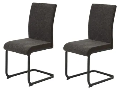 Esszimmerstuhl Linn, Mikrofaser, braun, 2er Set