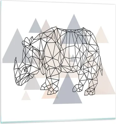 Produktbild von Bilder auf glas - Tier Abstraktion - 50x50cm - Glasbilder - Wandbilder - Kunstdruck - zum Aufhängen bereit - Wanddekoration aus Glas - Glas Bilder - Wandbild auf Glas - Einteilig - GAC50x50-4060