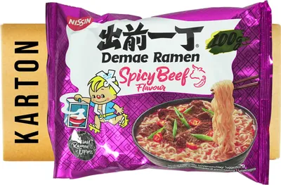 Produktbild von Nissin Ramen Nudeln Spicy Beef Flavor 30x100g