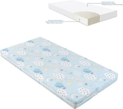 Produktbild von Kikkaboo Kinderbett Matratze Fantasia Plus 140 x 70 x 8 cm, Bezug abnehmbar blau