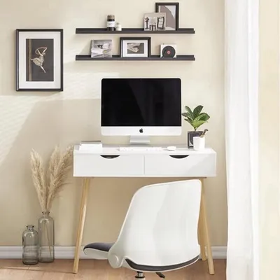 Immagine prodotto di Scrivania - Struttura in MDF bianco con cassetti - Scrivania compatta per ufficio, ideale per piccoli spazi