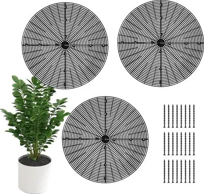 Produktbild von Schutzset für Pflanzenkästen, Bodenschutz für Pflanzenkästen mit 30 cm, Pflanzenkästen-Sauger aus Kunststoff mit Erdnageln, Schutznetz für Pflanzenkästen für Kinder und Haustiere.