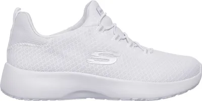 A white Skechers sneaker is shown from the side against a white background.