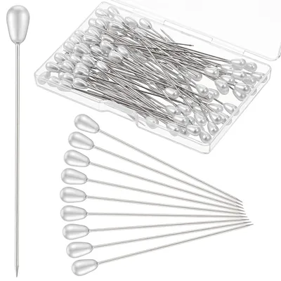 Perlennadeln 100 Stück, 5,5 cm, weiß, für DIY und Nähen