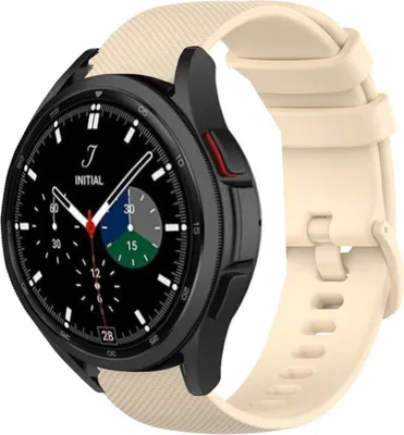Produktbild von Strap-it Samsung Galaxy Watch 4 Classic 42mm Luxus-Silikonarmband (Beige)