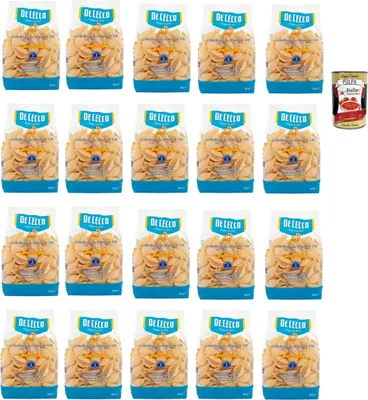 Produktbild von De Cecco Le Specialità Conchiglioni Rigati N°126, 100% Italienisch Pasta Nudeln 20x 500g + Italian Gourmet Polpa 400g