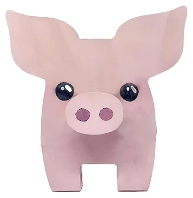 Produktbild von Brillenhalter - Ständer für Brillen & Sonnenbrillen - Handgeschnitzt aus Holz - Süßes Schwein-Design - Für Schreibtisch/Wohnraum - Schwein
