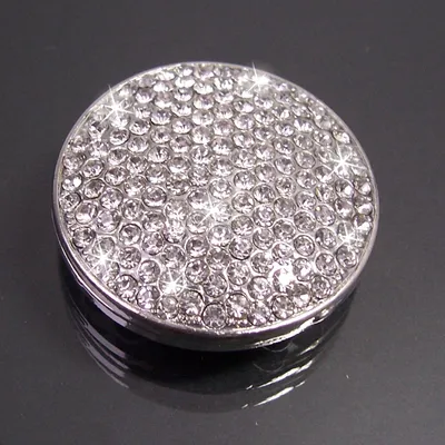 Produktbild von Brosche Magnet Magnetbrosche Strass Rund 3,3cm Silber Schmuck B77738