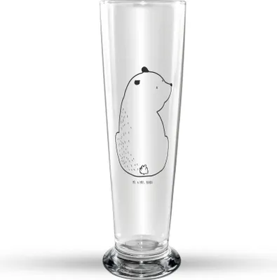 Produktbild von Mr. & Mrs. Panda Bierglas Bär Schulterblick - Transparent - Geschenk, Teddy, Bärenliebe, Weizen Glas, Bären, Weisheit, Weißbierglas, Motivation, Mr Mrs Weizenglas, Bier