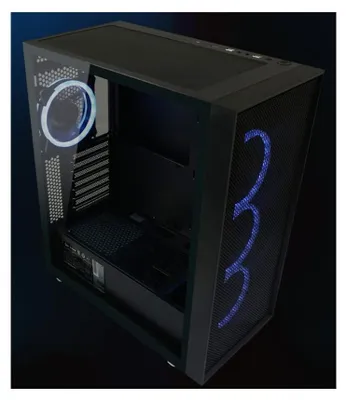 Productafbeelding van LC-Power Behuizing Gaming 802B-ON, zwart, Wandererd_X RGB, zwart, retail - PS/2 - Zilver