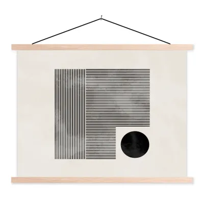 Produktbild von MuchoWow® Textilposter Quadratisch - Minimalismus - Abstrakt 120x90 cm mit holzfarbenen Rahmen - Magnetisch