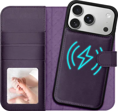 Produktbild von 2in1 Magnet Wallet Handyhülle für iPhone 17 Pro Max Hülle RFID Schutz, abnehmbare Magnet Hülle, MagSafe kompatibel, stoßfestes Case mit Fotofenster