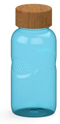 Obrázok produktu pre Fľaša Carve 'Natural' 500 ml – vhodná na sýtené nápoje – fľaša so dreveným uzáverom – priehľadná, modrá