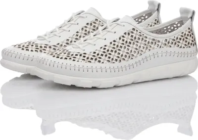 Produktbild von Gemini Damen Schnürschuh perforierter Leder Halbschuh mit Wechselsohle 395438-01, Größe:37 EU, Farbe:Weiß