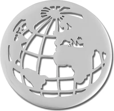 Produktbild von Amello Edelstahl Coins silber 30 mm Einleger Weltkugel Damen Coin ESC517J