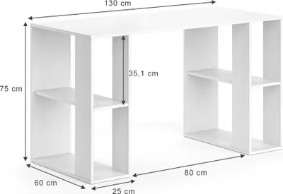 Produktbild von Schreibtisch Vicco Arian Weiß 130 x 60 cm, Model 34426