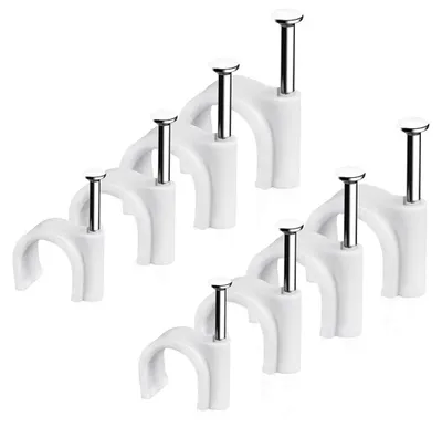 Imagen del producto de Clips para cables, para organización y gestión de cables, paquete de 100 unidades