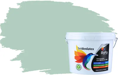 Produktbild von RyFo Colors Seidenlatex Trend Grüntöne Eukalyptus 3l - bunte Innenfarbe, weitere Grün Farbtöne und Größen erhältlich