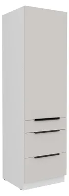Produktbild von Küchen Hochschrank 60 cm COMO Kaschmir beige matt + Weiß matt Küchenzeile Küchenblock Küche Einbauküche
