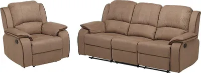 Produktbild von Couchgarnitur Relax 3+1 - Microfaser - Taupe - HERNANI