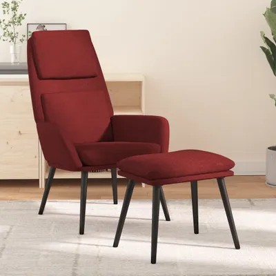 Productafbeelding van Maison Exclusive - Relaxfauteuil met voetenbank, wijnrood, gestoffeerd