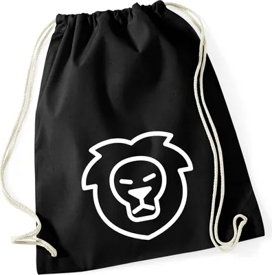 Produktbild von Huuraa Turnbeutel Löwe Sternzeichen Symbol 12 Liter Black Baumwolle Rucksack Geschenkidee