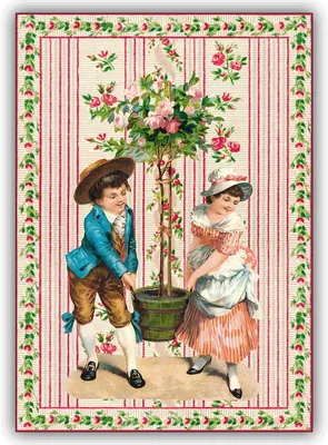 Produktbild von 5x Glückwunsch Klappkarten, Grußkarten im Rokoko Stil mit Rosen, DIN A6 gefaltet, inkl. Umschlag - hübsche hochwertige Grusskarte