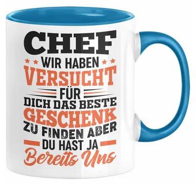 Produktbild von Chef Geschenk Tasse Wir Haben Versucht Das Beste Geschenk Für Dich Zu Finden Bester Chef Geschenkidee Lustig (Blau)