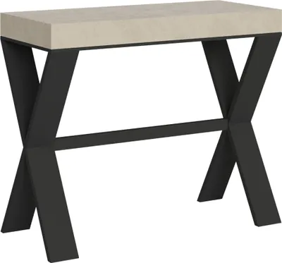 Image de ITAMOBY - Console extensible 90x40/300 cm Xenia cachemire pieds anthracite