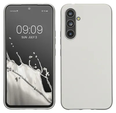 Produktbild von kwmobile Handyhülle für Samsung Galaxy A54 5G Hülle - Silikon Case metallisch schimmernd - Schutzhülle Cover - Metallic Silber