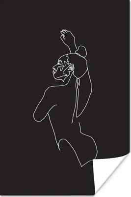 Produktbild von MuchoWow® Poster Linienkunst - Tanz - Frau 20x30 cm - Papierdruck