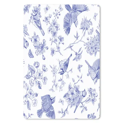 Produktbild von MuchoWow® Mauspad Mousepad Blumen - Vögel - Blau 40x60 cm - Mousepads - Maus Mat - Pad - Mausunterlage - Schreibtisch Accesoire