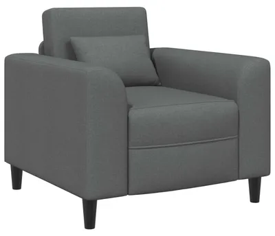 Image de vidaXL Fauteuil gris foncé Tissu