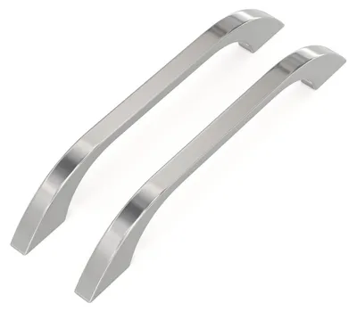 Produktbild von Set mit 5 Aluminium-Schrankgriffen in Silber, 128 mm