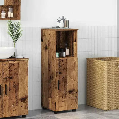 Produktbild von Design Badezimmer Schrank Altholz 30 x 35 x 95 cm Holzwerkstoff - Spiegelschränke 2025 Neu3923892 1parcel