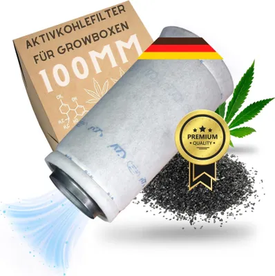 Produktbild von Aktivkohlefilter 100mm Grow für Growbox Zelt Box Schrank Abluft Filter Zubehör