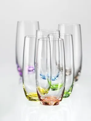 Produktbild von Longdrinks Saftgläser Wassergläser Kristallgläser Rainbow 350 ml Kristall mehrfarbig 6er Set Bohemia Crystalex