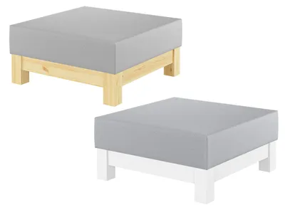 Produktbild von Gemütlicher gepolsterter Hocker für Schlaf- und Wohnzimmer in wählbarer Farbe V-90.71-43Kiefer
