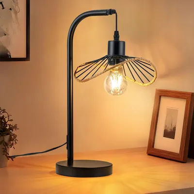 Image de ZMH lampe de table lampe de chevet lampe de table vintage chambre à coucher E27 lampe de nuit avec câble lampe de bureau lampe de lecture pour le salon(Sans ampoules)