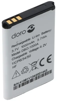Productafbeelding van Accu geschikt voor mobiele telefoons Doro 1370, 2404, DBO-1000A, type 1ICP6/34/50, 3,7V, 1000mAh