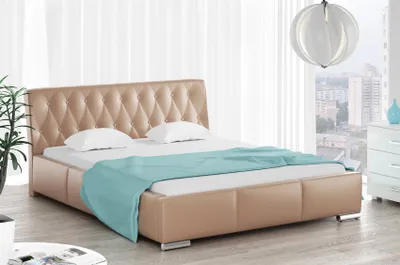 Produktbild von Polsterbett Bett Doppelbett THORE Kunstleder Cappuccino 160x200cm