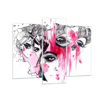 Produktbild von Bilder auf glas - Frauen Gesichter Augen illustration - 130x100cm - Glasbilder - Wandbilder - Kunstdruck - Wanddekoration aus Glas - Glas Bilder - Wandbild auf Glas - GCB130x100-3095