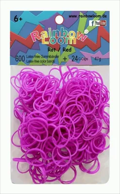 Produktbild von Rainbow Loom / 300 Gummibänder + 12 Clips / Farbe: neon-lila