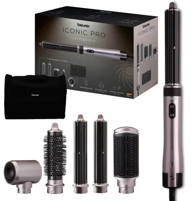 Obrázek produktu pro Beurer Airstyler 5-in-1 Iconic Pro, multifunkční stylingový přístroj pro vlasy, vhodný pro vytváření vln, rovnání a další úpravy